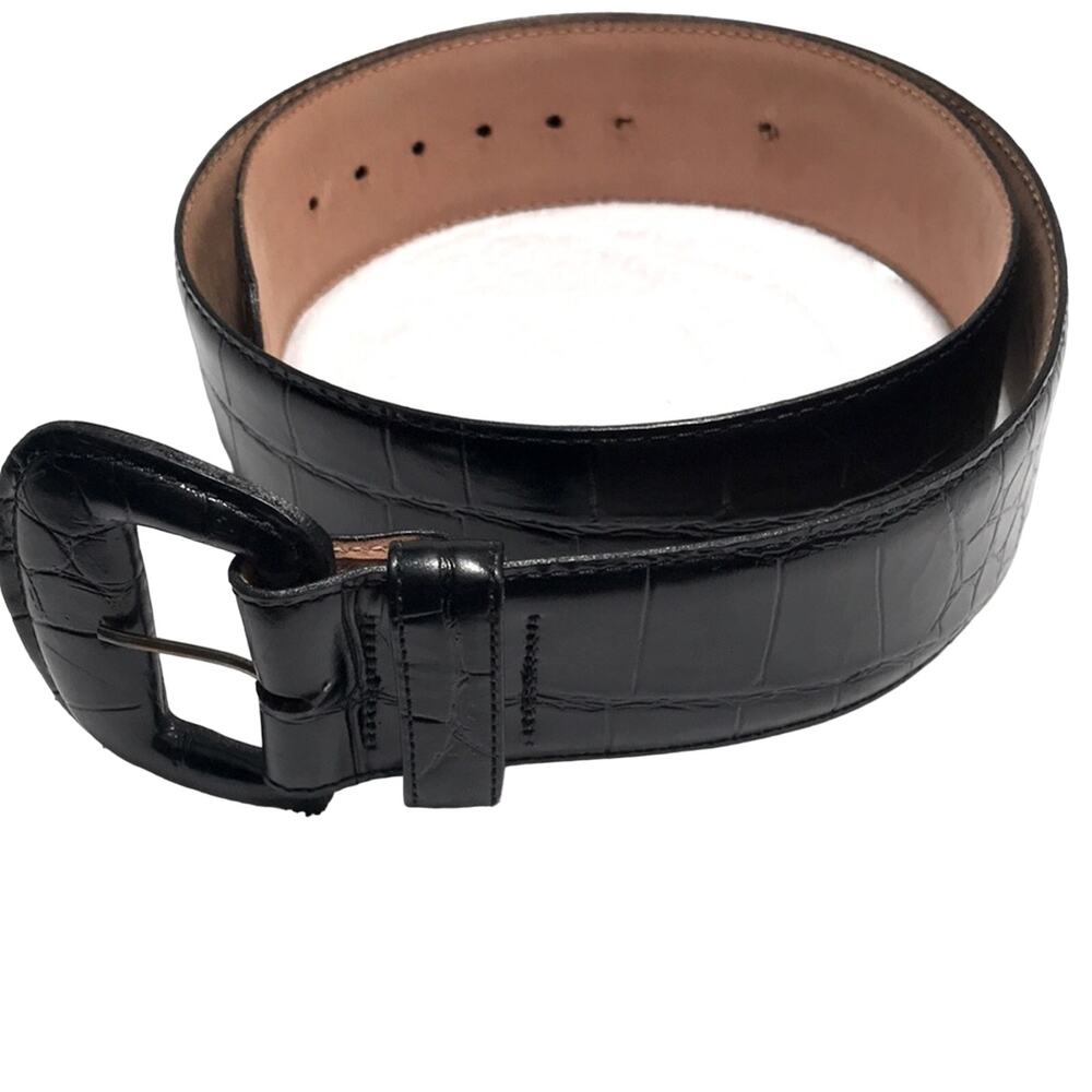 Nordstrom Black Alligator Leather Belt. 38